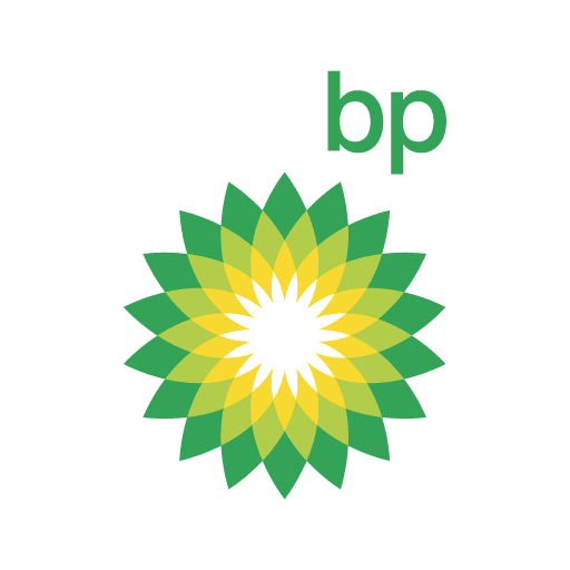 A green, yellow, and white geometric sunburst logo of BP, with "bp" written in lowercase letters in green on the upper right.