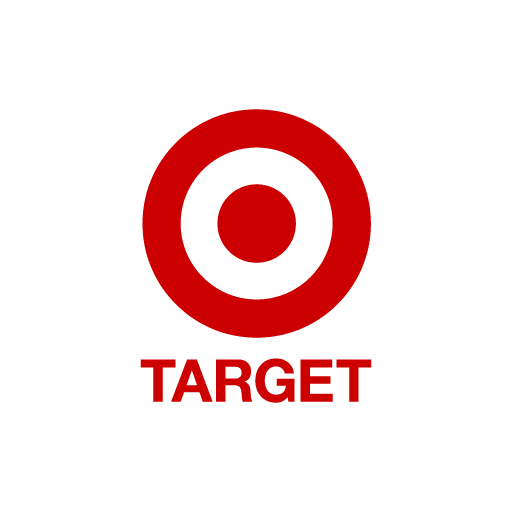 The image shows the Target logo, featuring a red bullseye symbol with concentric circles and the word "TARGET" in red capital letters below it.